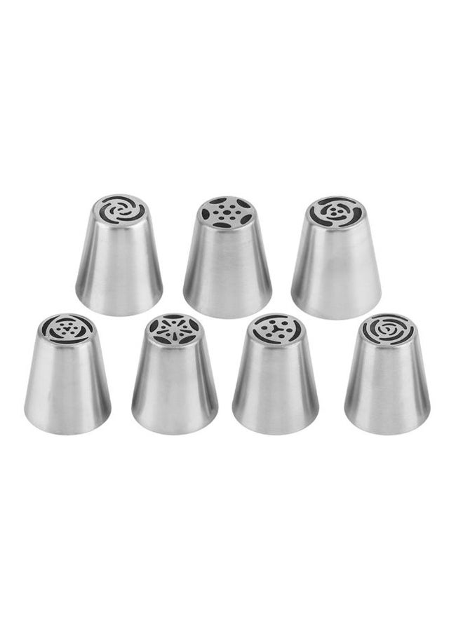 7-Piece Cake Nozzle Set Silver  - Image 1