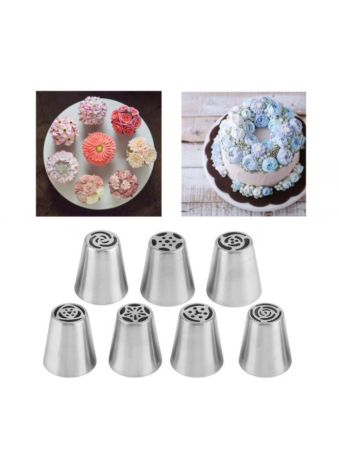 7-Piece Cake Nozzle Set Silver  - Image 2