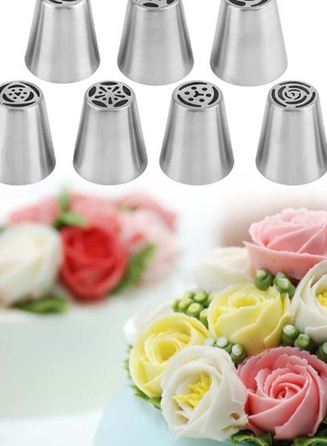 7-Piece Cake Nozzle Set Silver  - Image 3