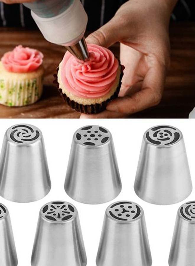 7-Piece Cake Nozzle Set Silver  - Image 4