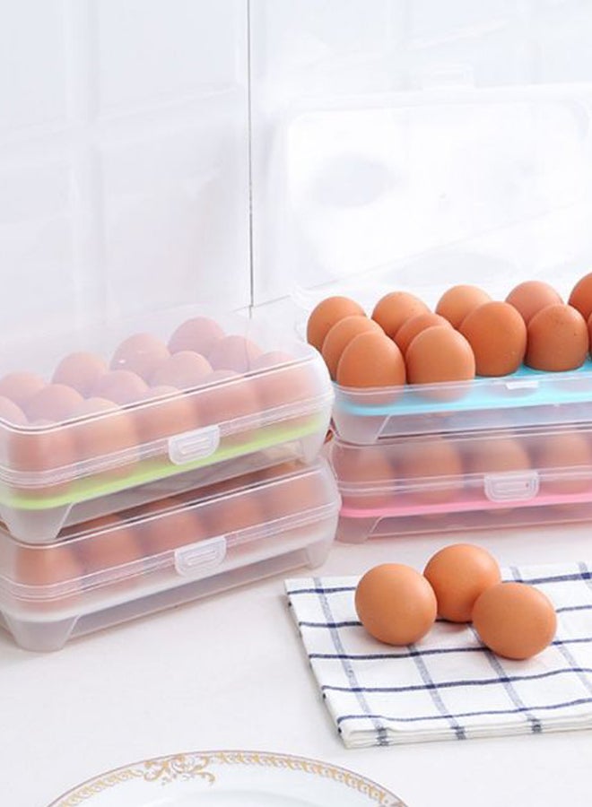 Generic - 15 Grid Egg Storage Box Clear/Pink - Image 1