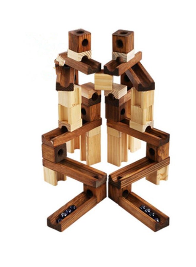 جو باي مجموعة مكعبات بناء من الخشب والرخام بتصميم كلاسيكي مكونة من 60 قطعة - Image 1