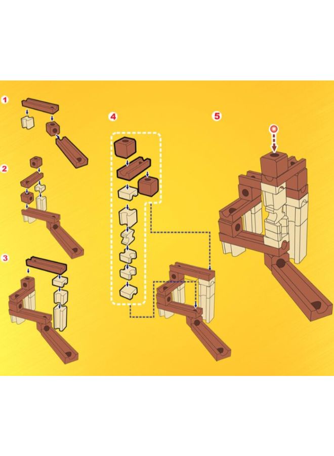 جو باي مجموعة مكعبات بناء من الخشب والرخام بتصميم كلاسيكي مكونة من 60 قطعة - Image 5