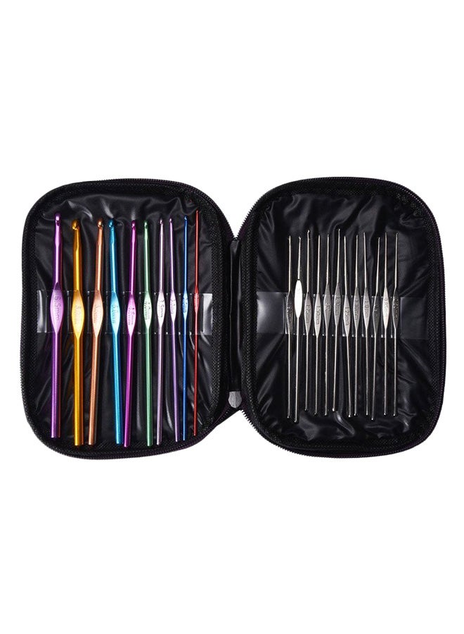 22-Piece Crochet Knitting Needle Set Multicolour - Image 1