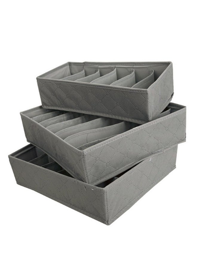 Generic 3-Piece Clothes Organizer Storage Boxes Grey  - Image 1