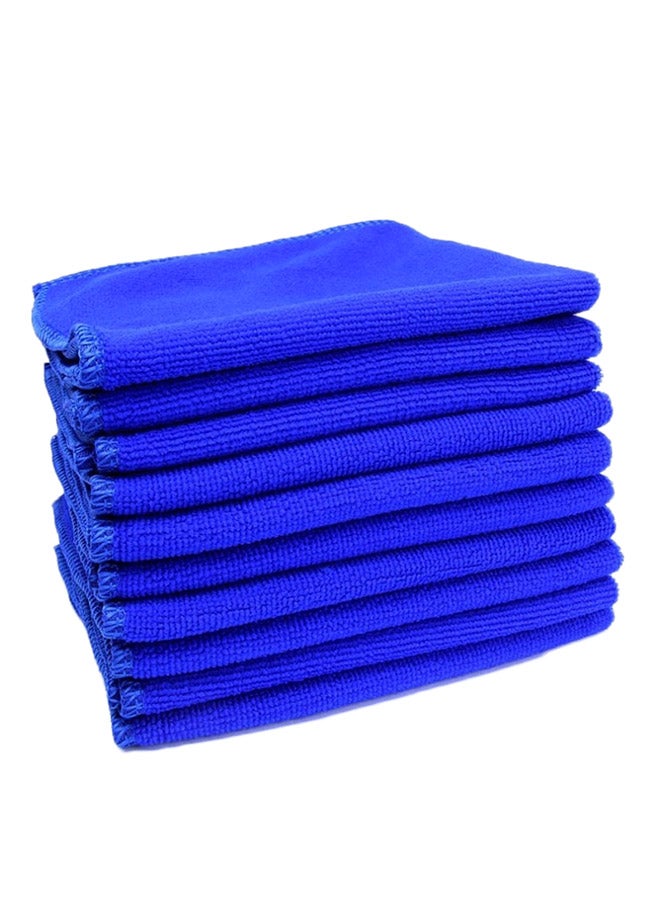 10-Piece Auto Car Wash Soft Towel Blue  - Image 2