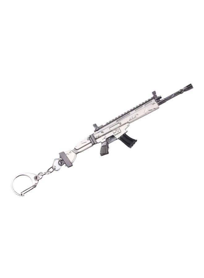 Game Of Fortnite M4 Rifle Weapon Keychain Buckle Silver