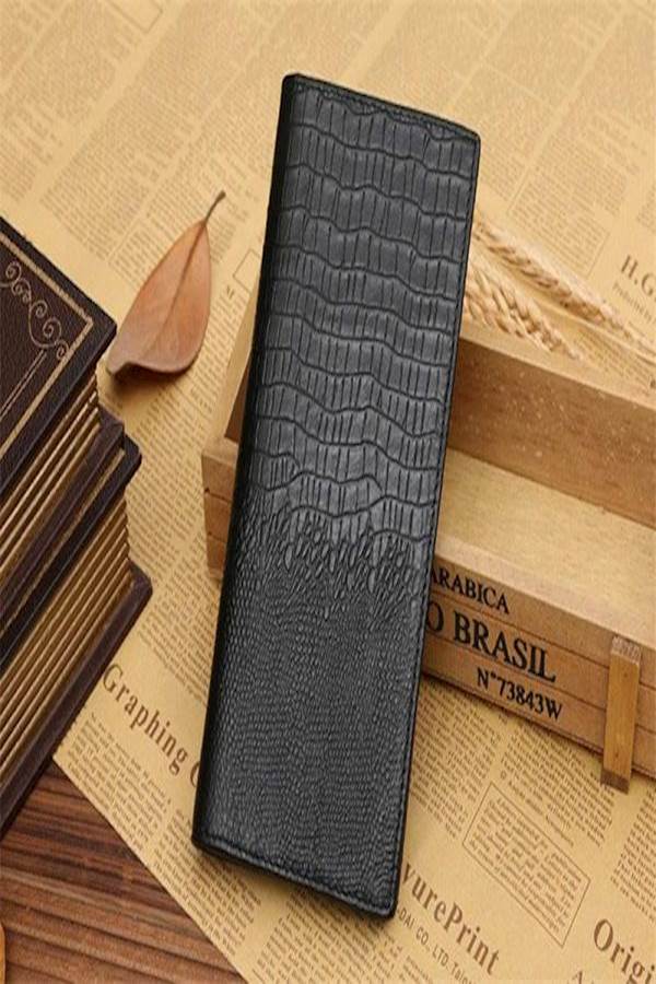 JINBAOLAI Alligator Leather Wallet Black - Image 3
