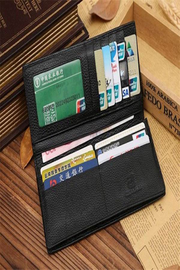 JINBAOLAI Alligator Leather Wallet Black - Image 5
