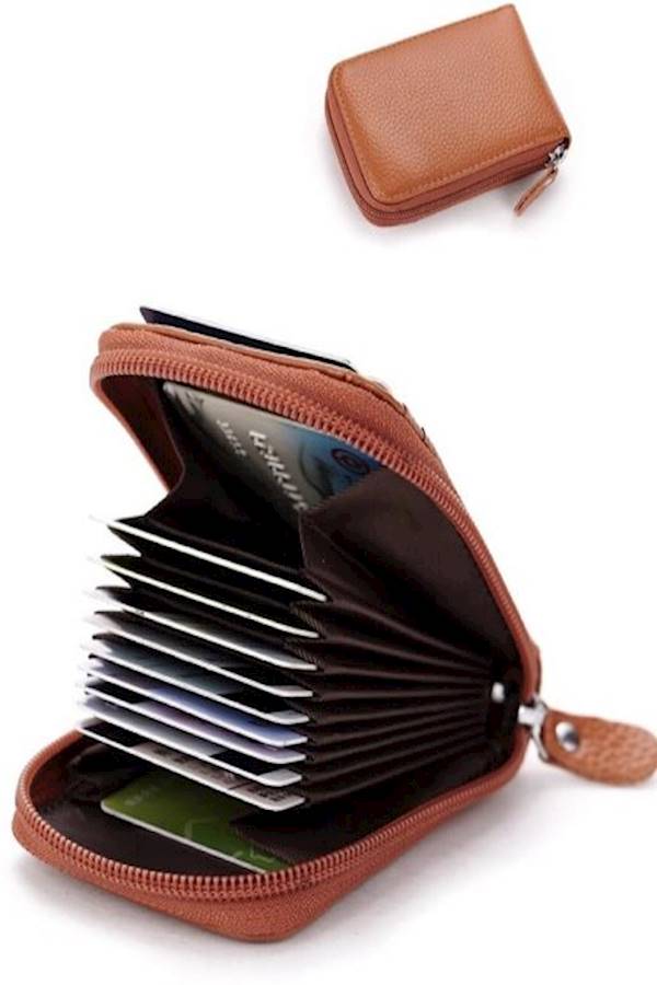 Leather Card Case Brown