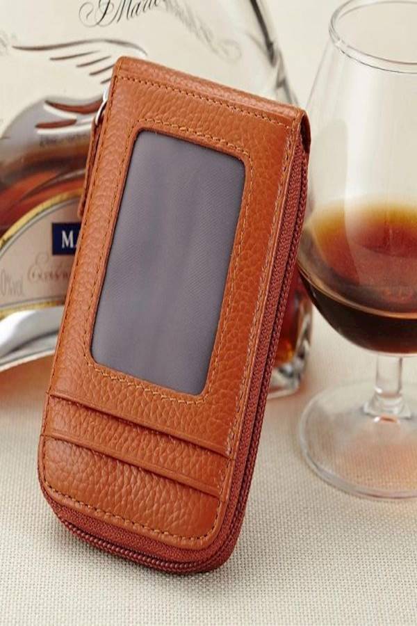 Leather Card Case Brown