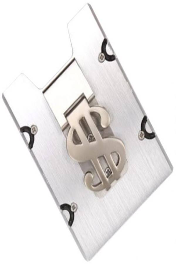 حافظة بطاقات وهويات مصنوعة من الإستانلس إستيل فضي/ذهبي/اسود - Image 5