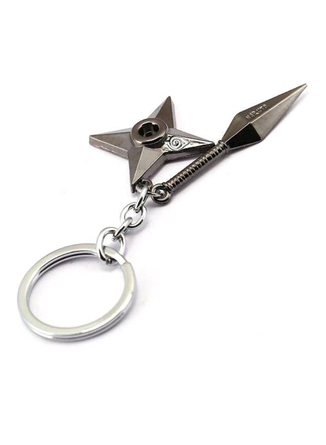 سلسلة مفاتيح ناروتو على شكل سلاح فضي رمادي - Image 1