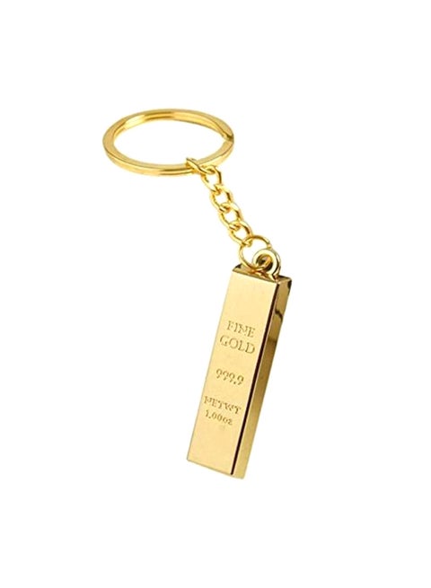 Brick Shaped Keychain Gold