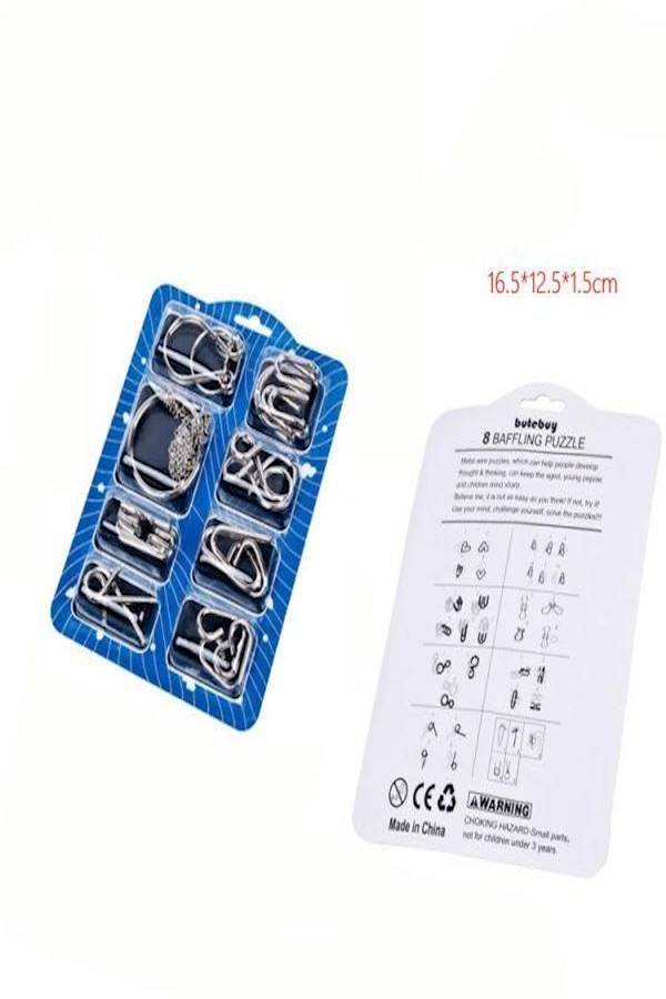 مجموعة أحجية قطع تركيب التفكير السلكية من 8 قطع - Image 3