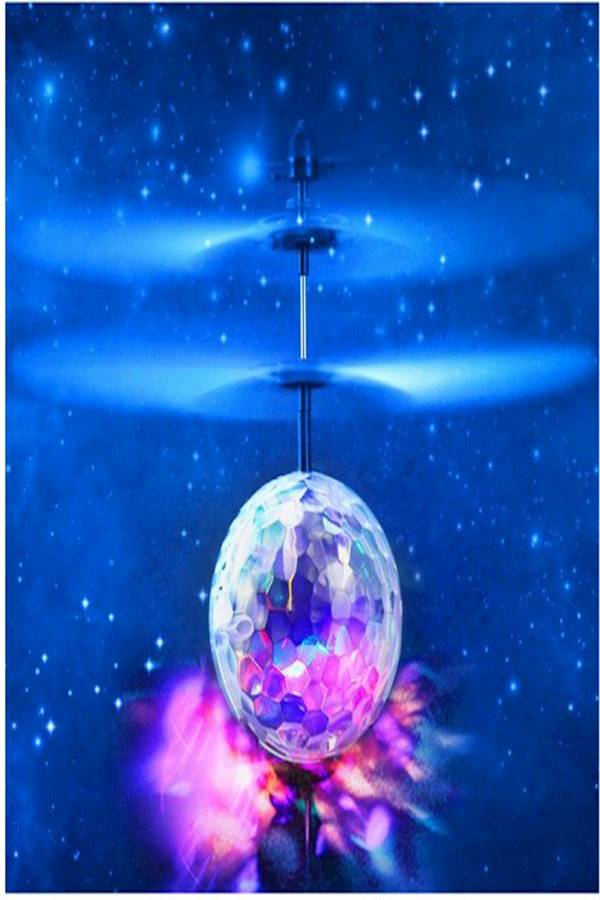 Mini Children Flying Crystal Ball Led Flashing Stage Light Aircraft Helicopter - Image 1