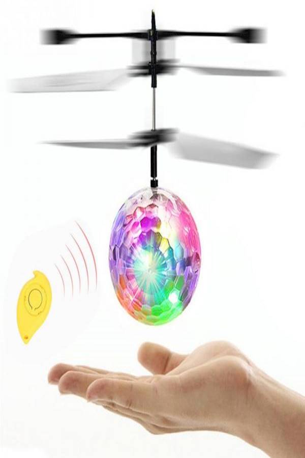 Mini Children Flying Crystal Ball Led Flashing Stage Light Aircraft Helicopter - Image 3
