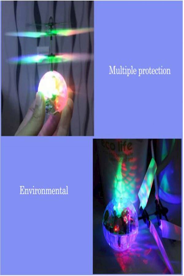 Mini Children Flying Crystal Ball Led Flashing Stage Light Aircraft Helicopter - Image 2