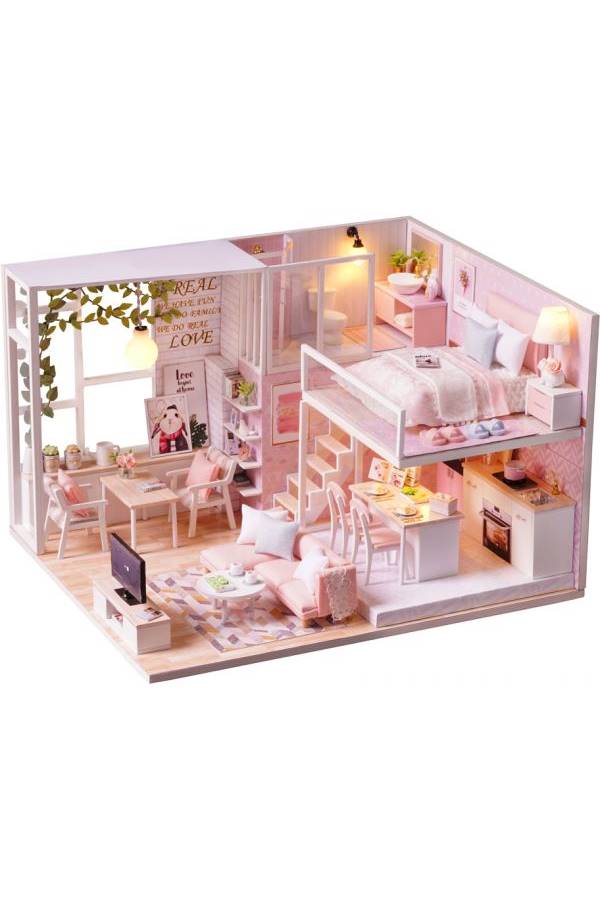 Wooden House Room Toy And Furniture With LED Lights  - Image 3