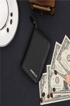 JINBAOLAI Leather Card Holder Wallet Black  - Image 2
