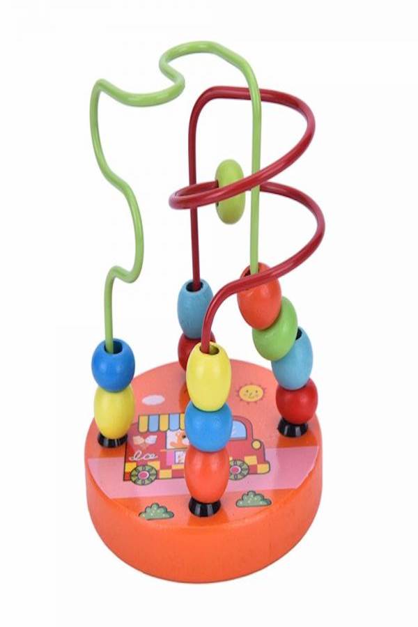 1Pcs Educational Montessori Wooden -Wire Maze Around Beads Math Toy Kids Developmental Learning Game Blocks - Image 2