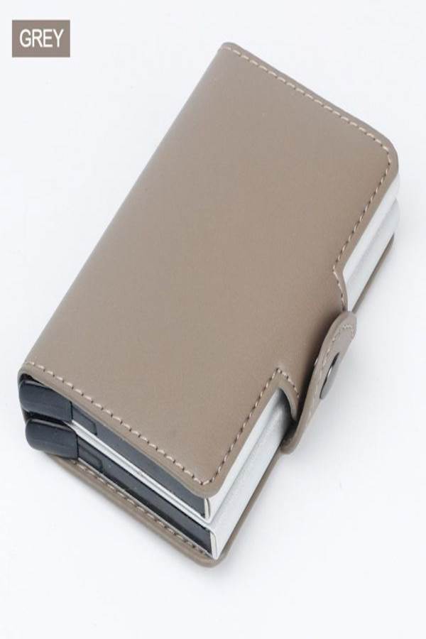 Leather Card And ID Case Grey - Image 2