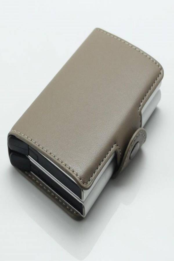 Leather Card And ID Case Grey - Image 5