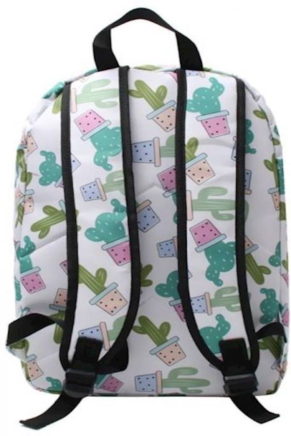 Generic - Cactus Printed School Backpack White/Green/Pink - Image 1