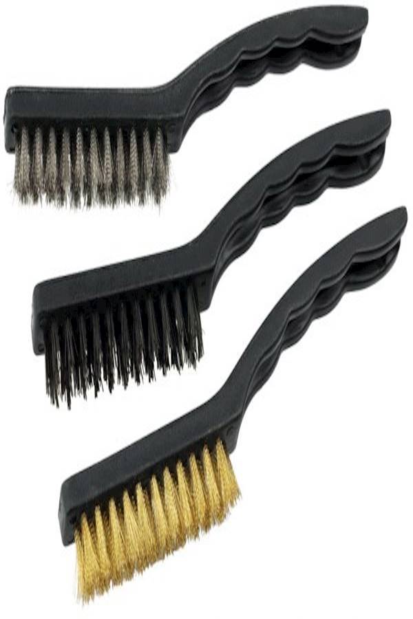 3-Piece Wire Brushes Black/Grey/Yellow  - Image 2
