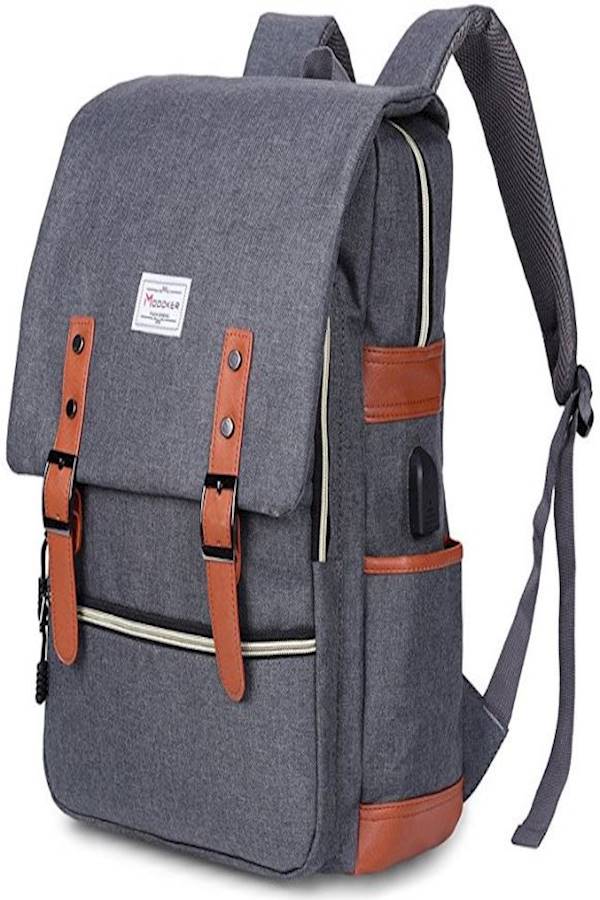 Modoker Anti Theft Laptops Backpack With USB Charging Port Grey - Image 1