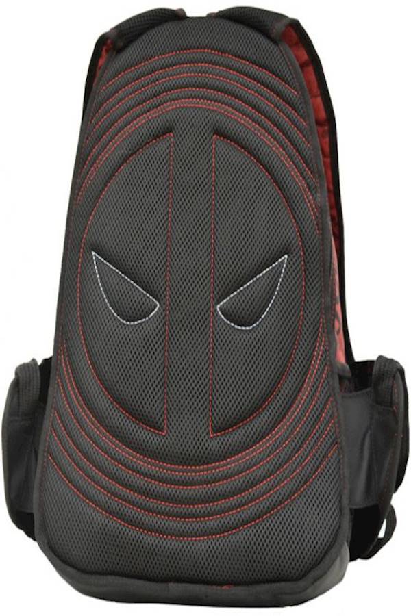 Generic - Deadpool Mask Climbing Backpack Black/Beige/Orange - Image 1