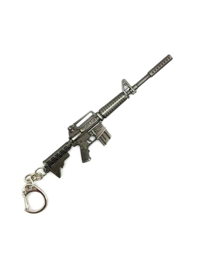 Generic PUBG M4-A1 Chain Key Ring Black/Silver 