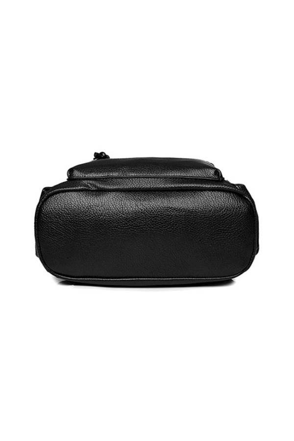 Pu Soft Leather Backpack Black  - Image 3