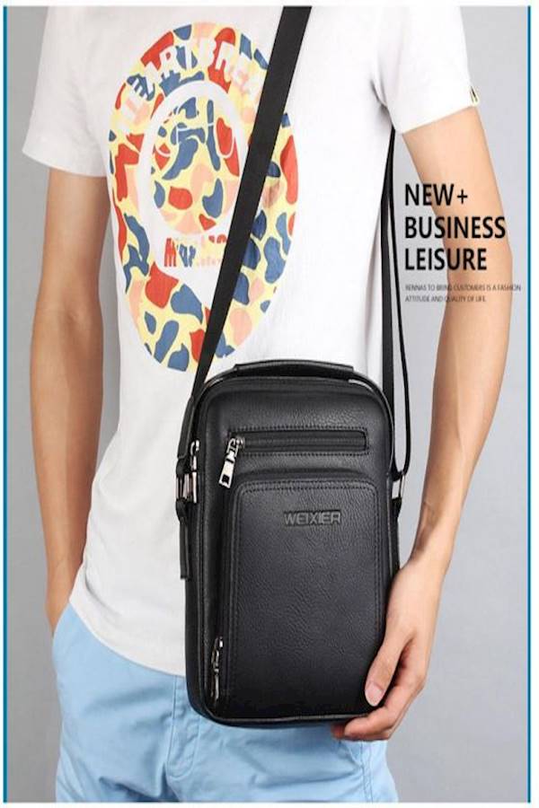 WEIXIER PU Leather Shoulder Bag Black  - Image 3