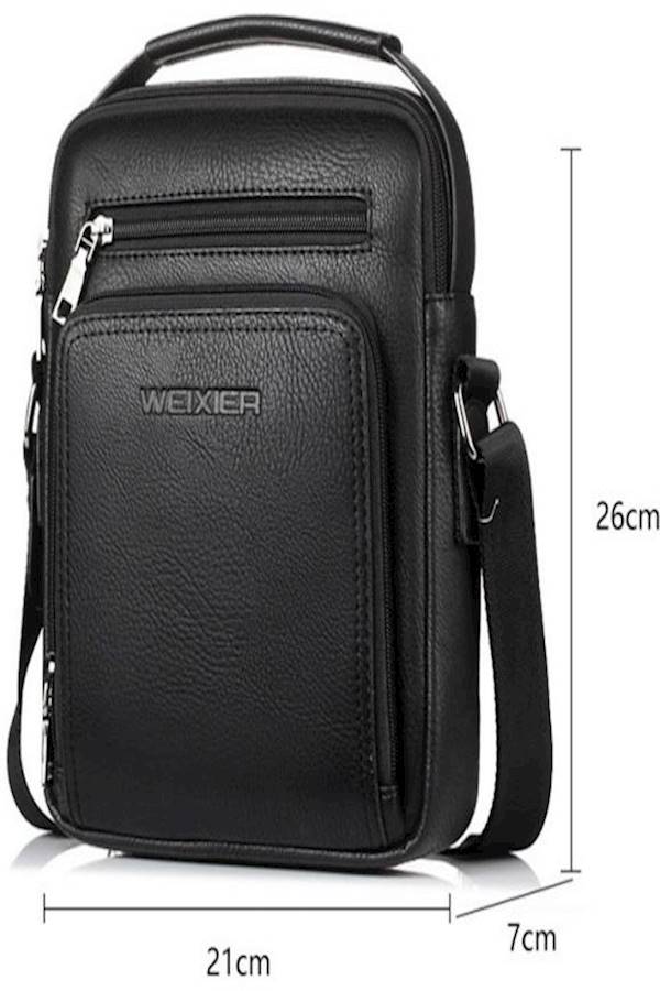 WEIXIER PU Leather Shoulder Bag Black  - Image 4