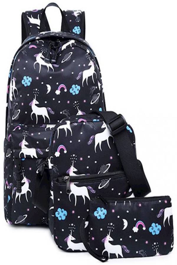Set Of 3 Unicorn Backpack Multi Color - Image 1