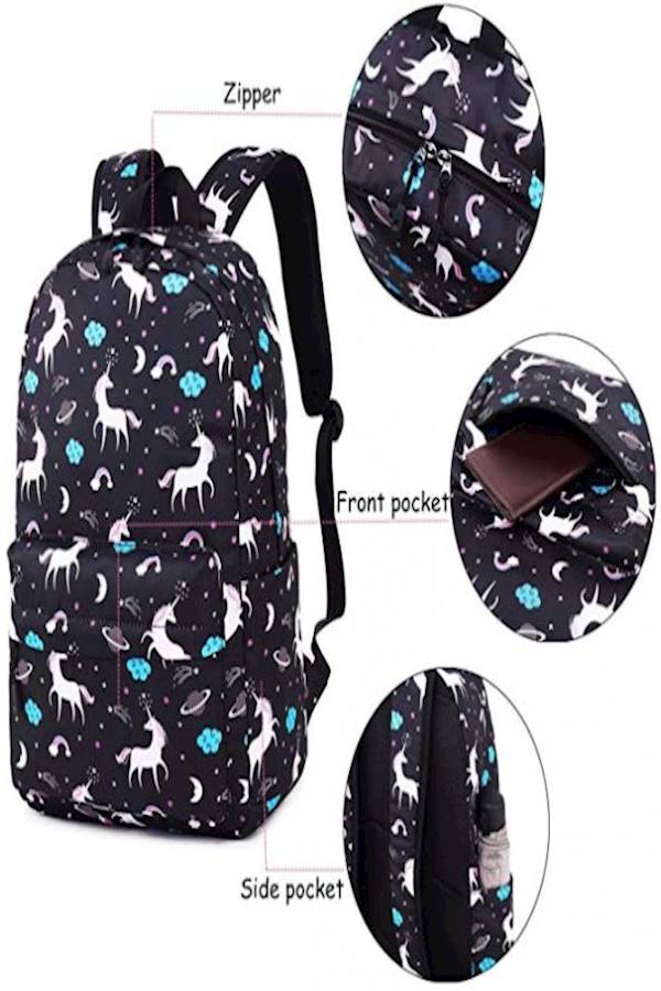 Set Of 3 Unicorn Backpack Multi Color - Image 2