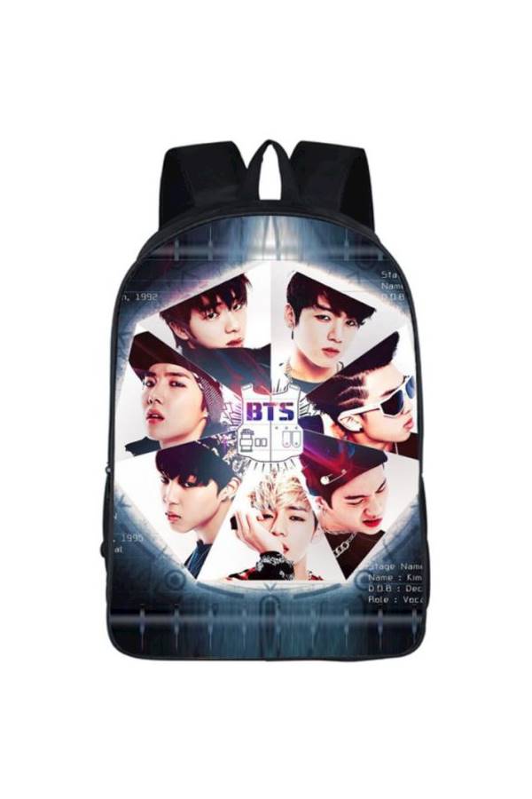 Korean Bts Bangtan Boys Letter Printed Travel Bag Girls Multi Color 