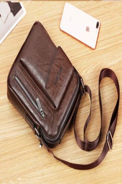 WEIXIER Leather Messenger Bag Brown  - Image 5