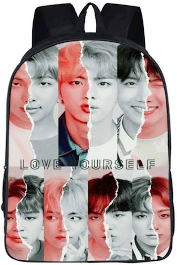 Korean Bts Bangtan Boys Letter Printed Travel Bag Girls Multi Color 