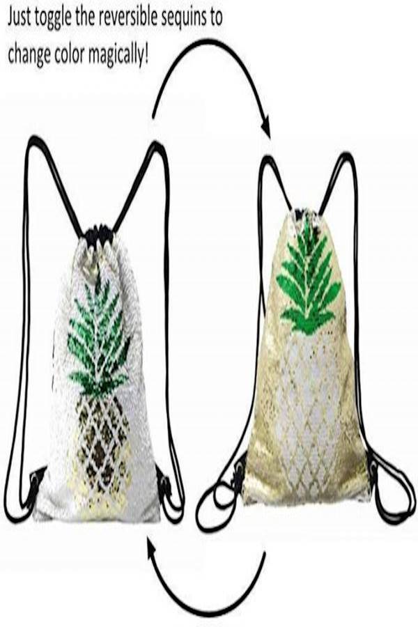 حقيبة ظهر مزودة برباط ومزينة بالترتر ورسمة عروس البحر متعددة الألوان - Image 2
