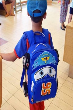 Generic Cars 3 Printed Backpack Blue/Red/White  - Image 5