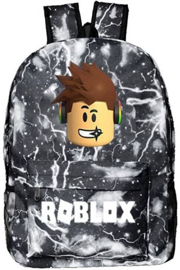حقيبة ظهر مدرسية بتصميم من لعبة Roblox أسود/أبيض - Image 2