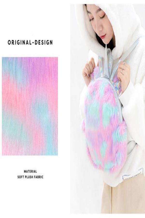 Generic - Plush Unicorn Backpack Pink/Blue - Image 1