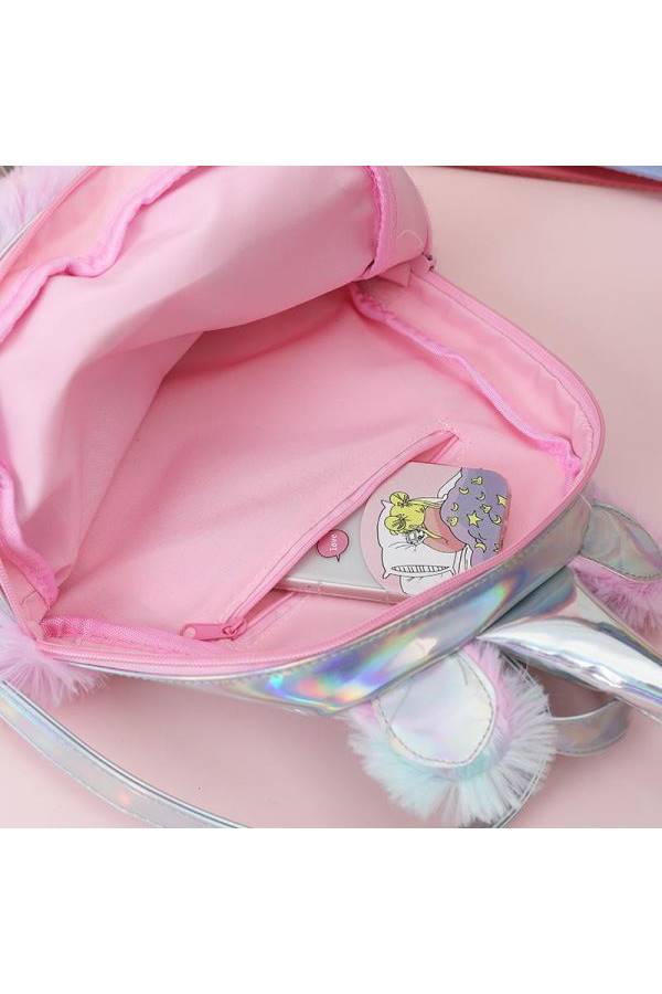 Generic - Plush Unicorn Backpack Pink/Blue - Image 1