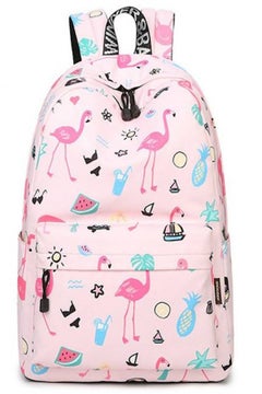 Flamingo Printed School Bags For Teenage Girls Multi Color