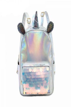 Unicorn Sequin Backpack Silver