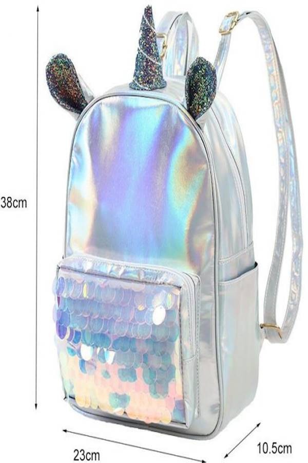 Generic - Unicorn Sequin Backpack Silver - Image 1