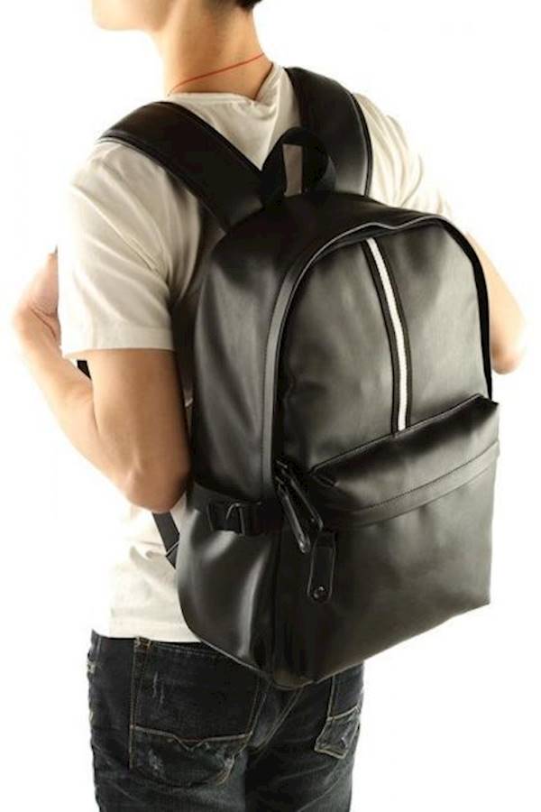 Tide Male Leather Shoulder Bag Black - Image 3