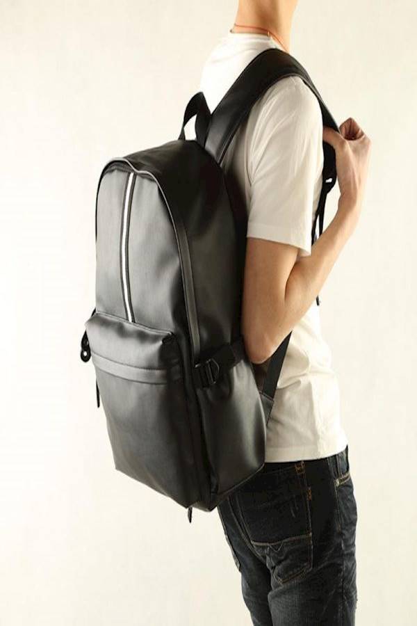 Tide Male Leather Shoulder Bag Black - Image 2